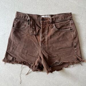 Free People Brown Distressed Women's Shorts